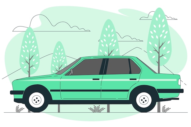 Gratis vector sedan auto concept illustratie