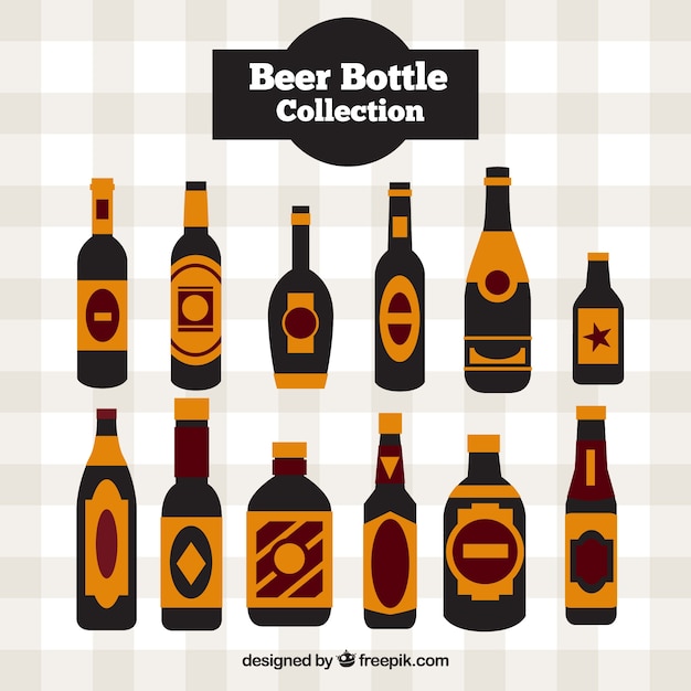 Gratis vector selectie van bierflessen