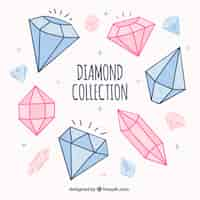 Gratis vector selectie van de blauwe en roze diamanten