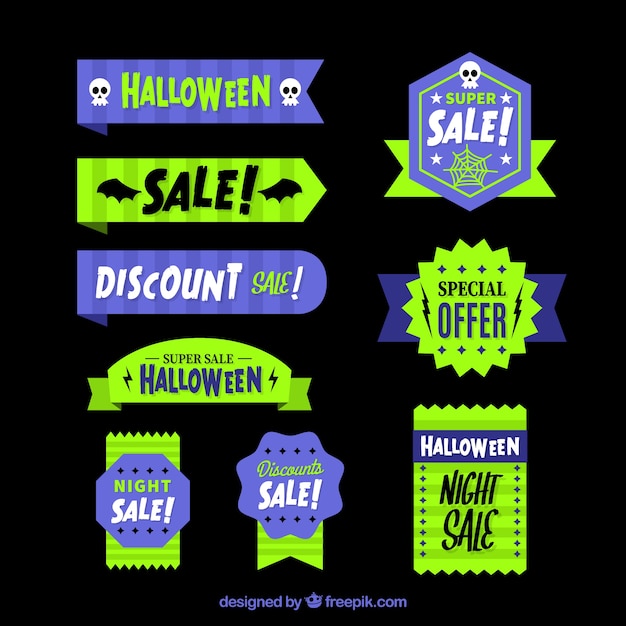 Gratis vector selectie van de verkoop halloween labels