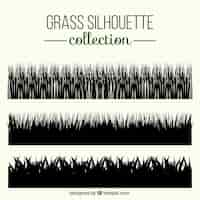 Gratis vector selectie van drie gras silhouetten