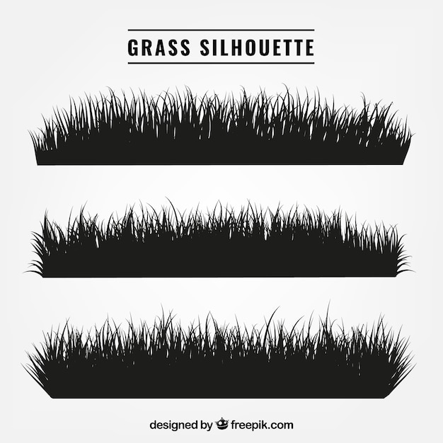 Selectie van drie gras silhouetten