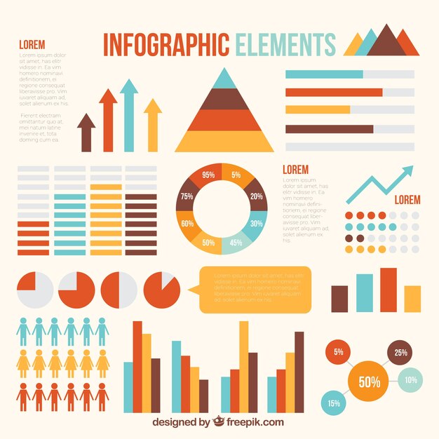 Selectie van gekleurde Charts infographics