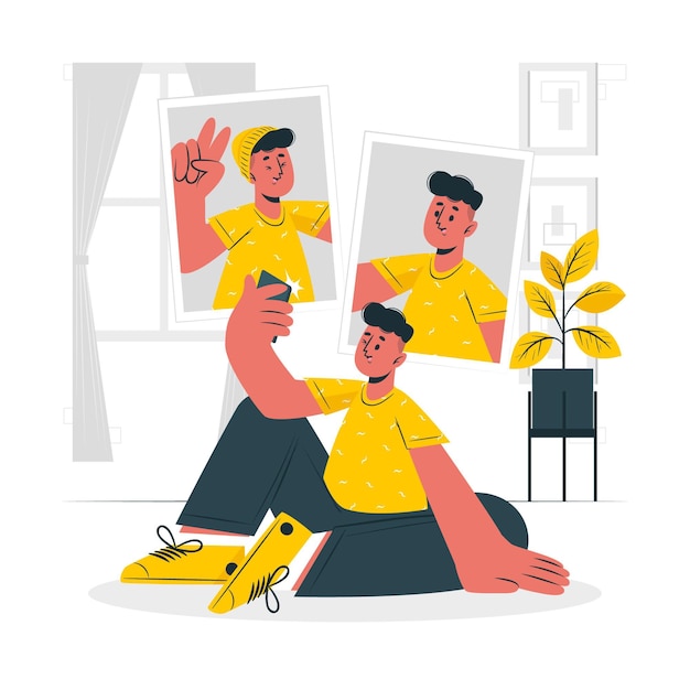 Selfie concept illustratie