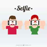 Gratis vector selfie vectorillustratie