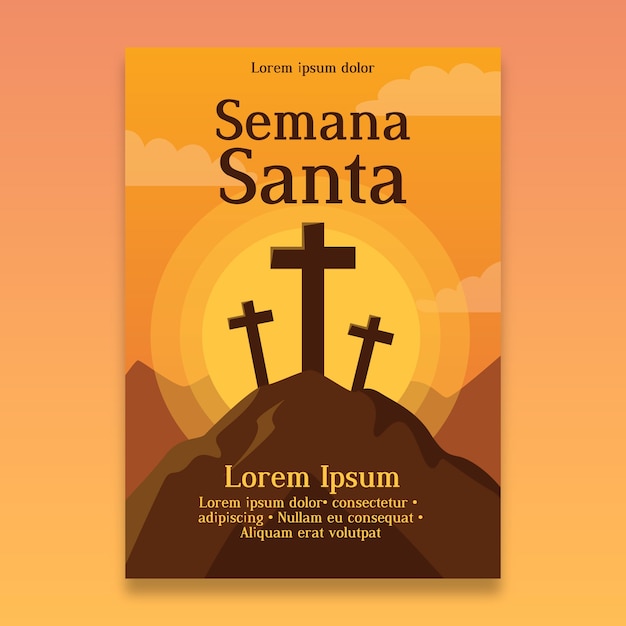 Gratis vector semana santa poster sjabloon