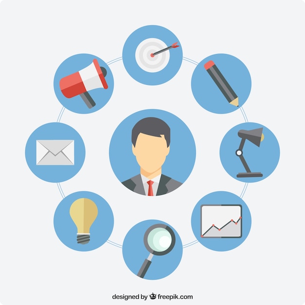 Gratis vector seo consultant het concept