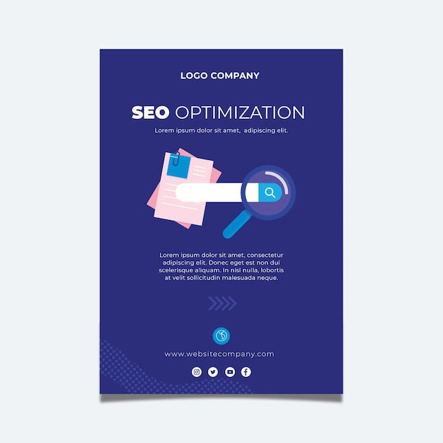 Gratis vector seo flyer sjabloon thema