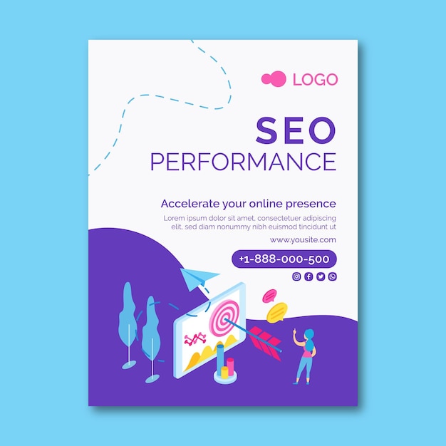 Gratis vector seo verticale flyer-sjabloon