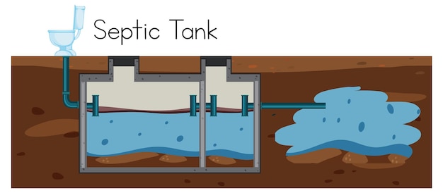 Gratis vector septische tank concept vector