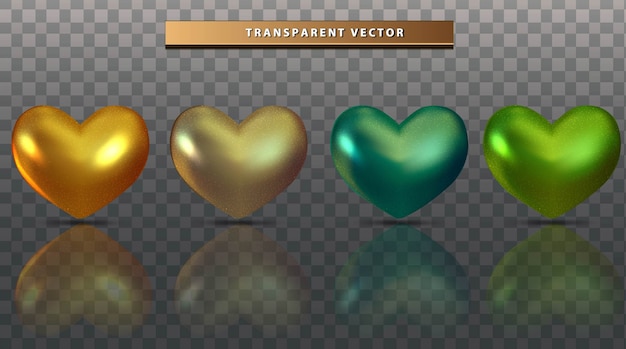 Gratis vector set collectie liefde kleurrijk transparant