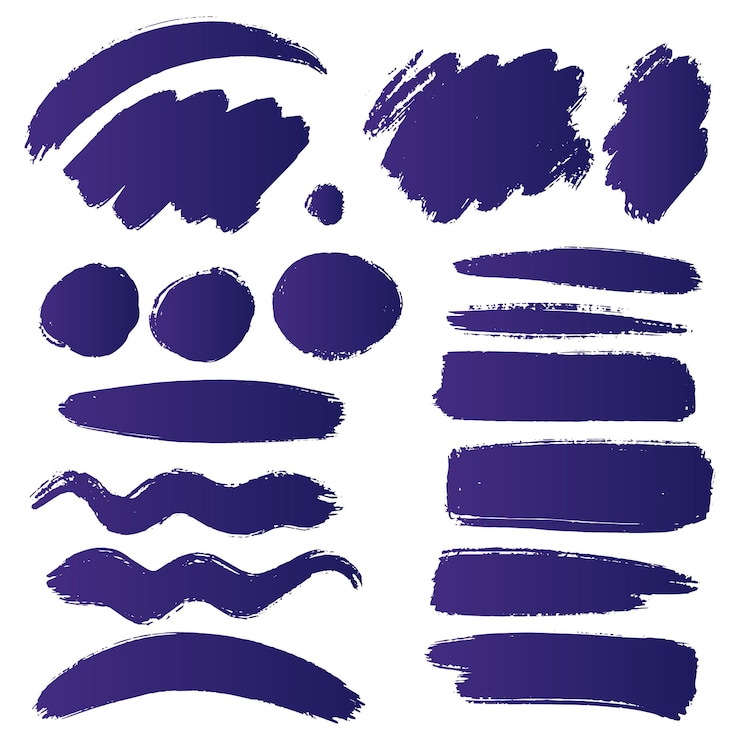 Gratis Vector set decoratieve borstelvormen