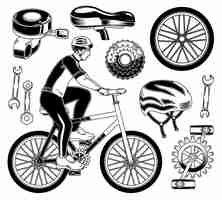 Gratis vector set fietser elementen