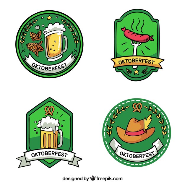 Set hand getekende Oktoberfest badges