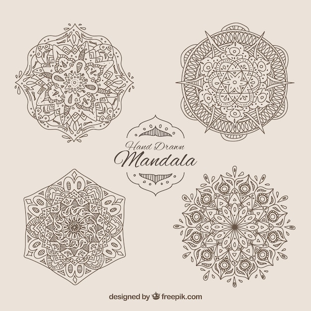 Set handgemaakte mandala ornamenten