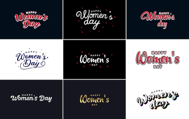 Set internationale vrouwendagkaarten met een logo