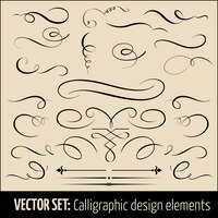 Gratis vector set kalligrafische en pagina-decoratie ontwerpelementen.