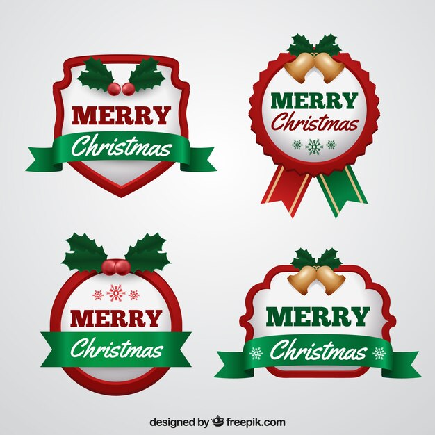 Set kerst badges