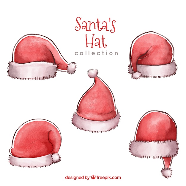 Gratis vector set kerstmuts hoeden