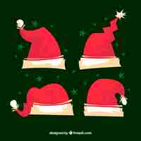 Gratis vector set kerstmuts hoeden