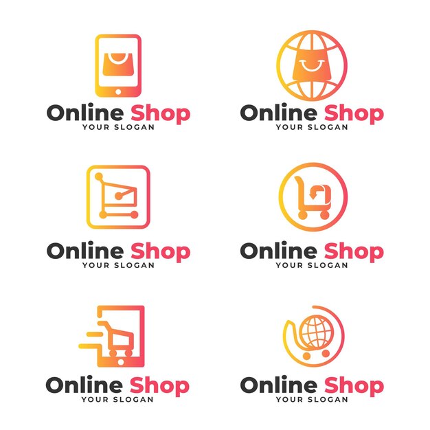 Set kleurovergang e-commerce logo's