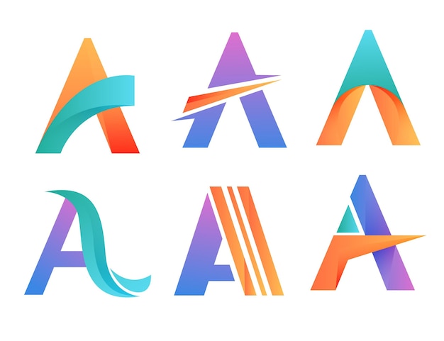 Set kleurovergang een logo-sjablonen