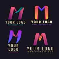 Gratis vector set kleurovergang m logo sjablonen