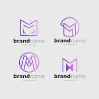 Gratis vector set kleurovergang m logo sjablonen