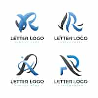 Gratis vector set kleurovergang r logo sjablonen