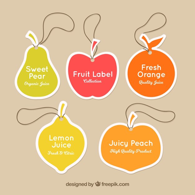 Set labels met fruitvormen
