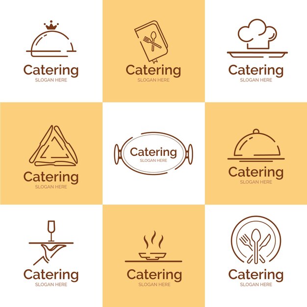 Set lineaire platte cateringlogo's