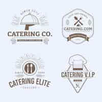 Gratis vector set lineaire platte cateringlogo's