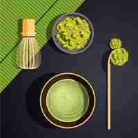 Gratis vector set matcha-thee