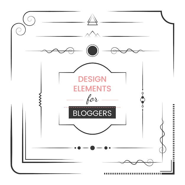 Set met ontwerpelementen voor bloggers vector