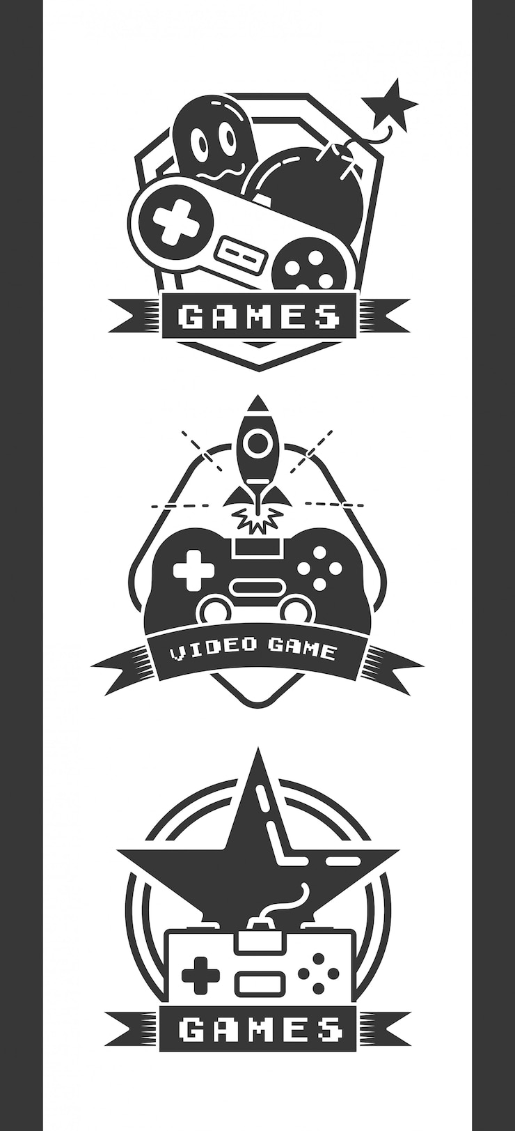 Gratis Vector set objecten gerelateerd aan videogames in vlakke stijl