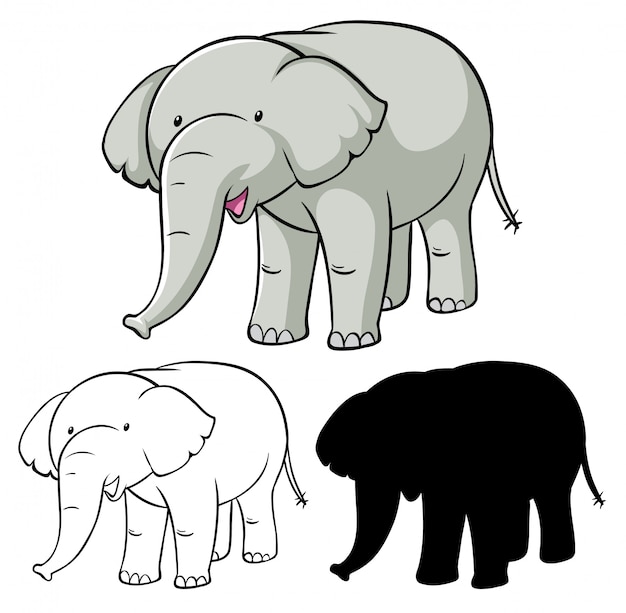 Set olifant cartoon