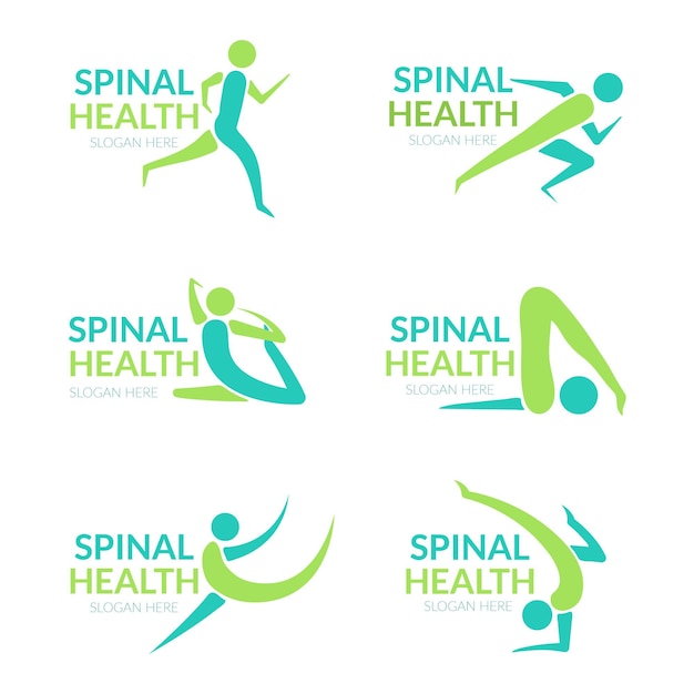 Set platte logo-sjablonen voor fysiotherapie