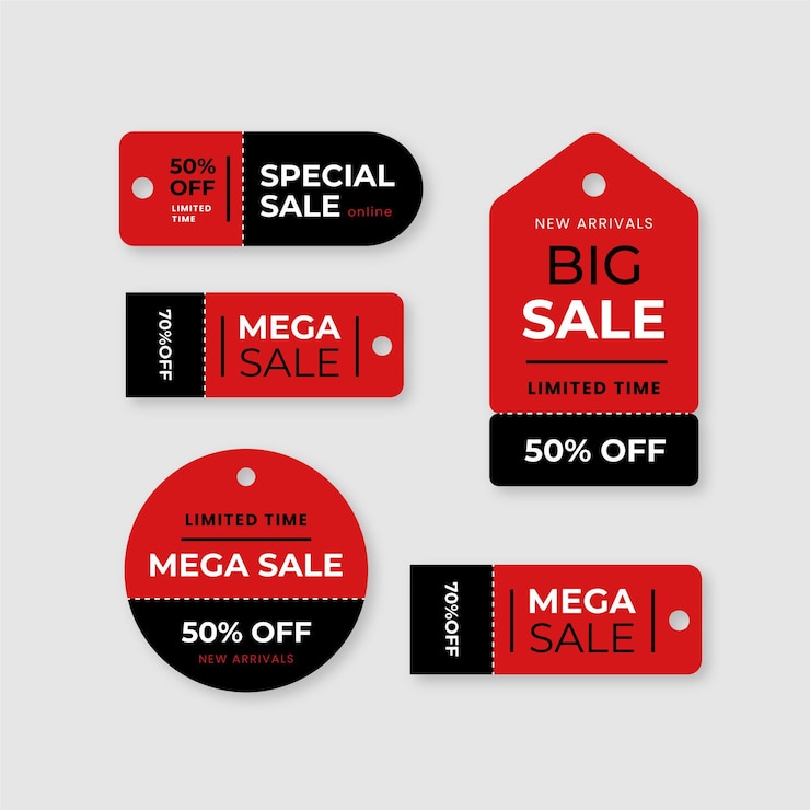 Gratis Vector set platte ontwerp verkoop tags