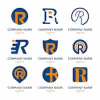 Gratis vector set platte r-logo sjablonen