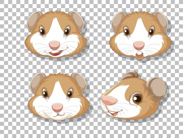 Set schattige hamsterkoppen