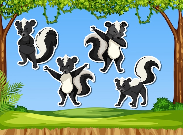 Set skunk-sticker