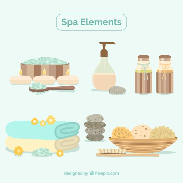 Set spa-elementen met kaarsen en aromatische oliën