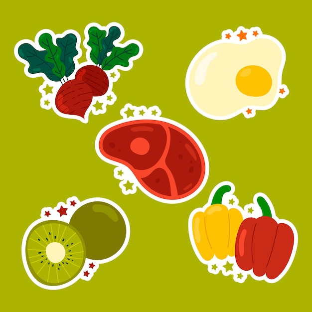 Set stickers voor gezond eten