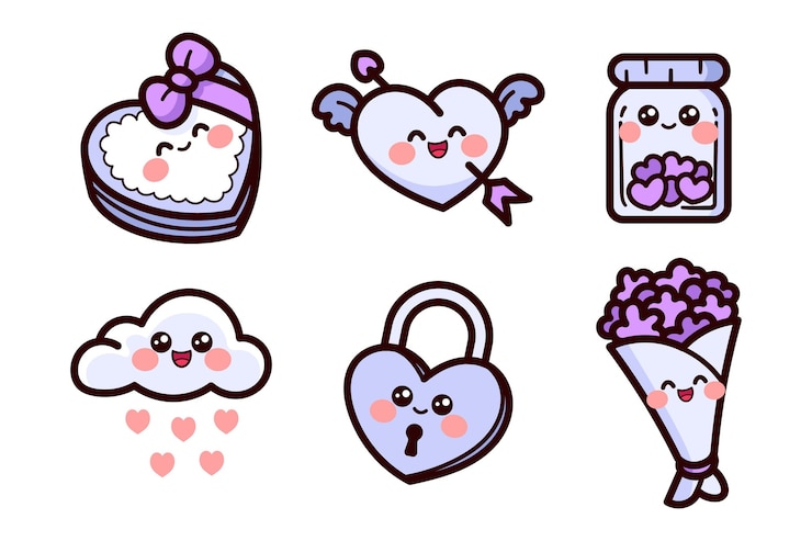 Gratis Vector set valentijnsdag elementen