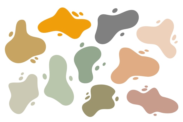 set van aardkleur blob vorm ontwerp