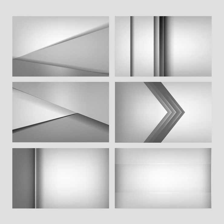 Gratis Vector set van abstracte achtergrondontwerpen in lichtgrijs
