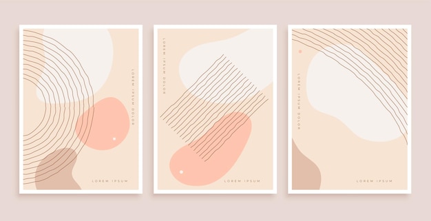 Set van abstracte boho poster met geometrische vormen en lijnen