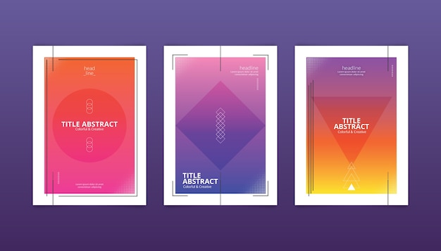 Set van abstracte covers in verschillende kleuren