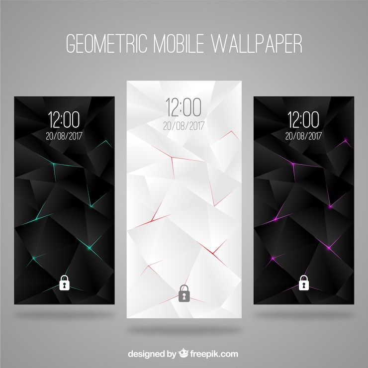 Gratis Vector set van abstracte elegante wallpapers voor mobiel