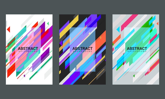 Set van abstracte en kleurrijke covers met vormen